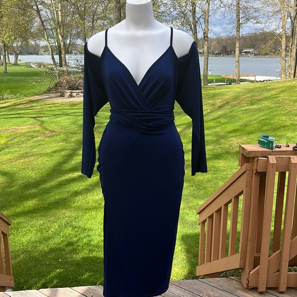 ASOS cold Shoulder wrap dress 14 - Picture 1 of 13